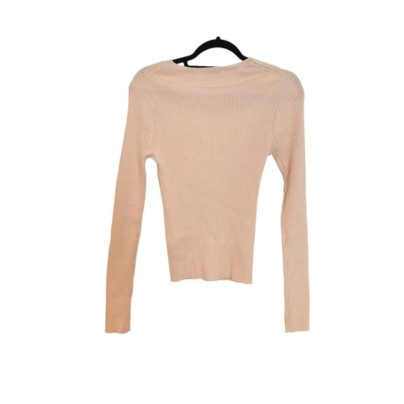 Vince Marled Long Sleeve Crew Neck Ribbed Knit Solid Tan Sweater Size M NWT - Picture 8 of 9